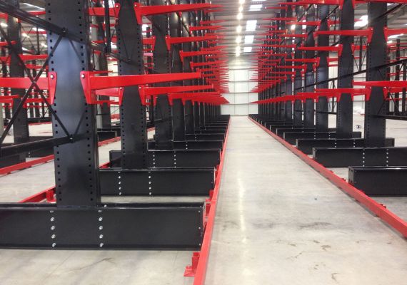 Guided Aisle Cantilever Racking